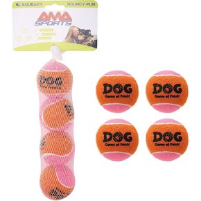 AMA SPORT Squeaky Tennis Balls for Dogs 2.0" Small Dog Tennis Balls for Throwing and Fetching Dog Toys for Training, Exercise, High Bouncing 6 Pack (Multicolor A)