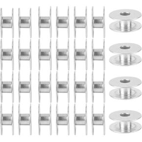 100pcs Sewing Machine Bobbins, Universal Aluminum Thread Bobbins Empty Spool Industrial Flat Sewing Machine Metal Replacement Parts