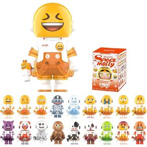 Pop Mart Mega Space Molly 100 ٪ × Emoji Series ، وشخصيات Molly Blind Box ، وشخصيات حركة التصميم العشوائي ، والألعاب القابلة للتحصيل ، والهدايا المنزلية ، وهدايا عيد ميلاد العطلات للفتيات والفتيان ، مربع واحد