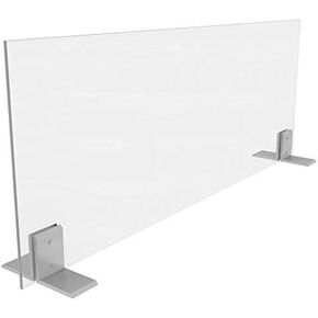 Clear Acrylic Panel | Free-standing Sneeze Guards for Businesses or Counters Includes Brackets 36"x36" 1/4" Shield