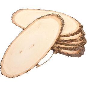 16 Inch 6 Pack Large Oval Basswood Signs Wood Slice for DIY Painting Crafts