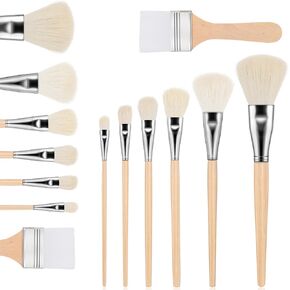 7 Pcs Mop Brush for Acrylic Painting - Assorted Size Acrylic Paint Brushes, Versatile Blending Brush for Watercolor Oil Painting Face Body Art