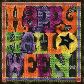 Happy Halloween Beaded Counted Cross Stitch Kit Mill Hill MH141622 Buttons & Beads 2016 Autumn