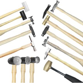 15 PCS Jewelry Making tools set of Hammers, including, Texture Ball peen, Leather and Brass hammer Jewelry Making Supplies for Framing of metals