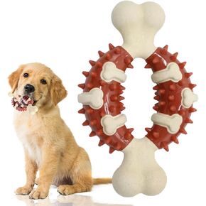 Brand Durable Dog Chew Toy for Aggressive Chewers, Peanut Butter Flavor, Made in The USA, Medium