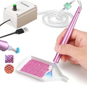 Gosikee Electric Diamond Painting Pen - E-Painter Vacuum Drill Tool for Adults Automatic Wax-Free Diamond Art Kit with Storage Tray. Long-Lasting Stable for Round/Square Drills