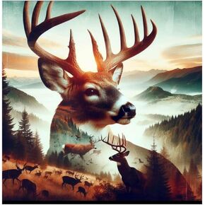 Sanjee Deer Diamond Art Kits للبالغين ، وأطقم الطلاء الماسي للمبتدئين للمبتدئين ، 5D DIY جولة الحفر الكاملة الحفر الفنية للهدية ديكور الجدار المنزلي ، 12x12inch