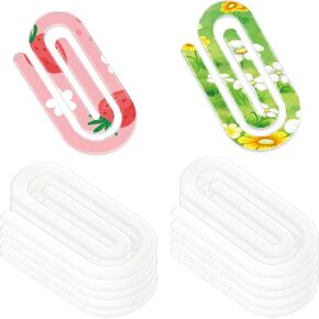 12 Pack Sublimation Jumbo Paper Clips Blanks,4" x 2" Acrylic Large Paper Clips for Heat Transfer,DIY Paperclips for Bookmark,School,Office Supplies,Home Crafts Gifts