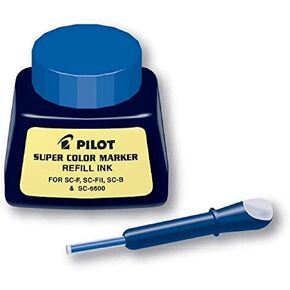 Pilot Super Color Dertic Marker Ink ، حبر أزرق ، زجاجة 1 أوقية مع قطارة (43600)
