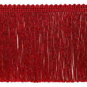 Trims by the Yard 4" Metallic Chainette Fringe Trim | Red | (5 yard cut)