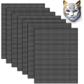 7 Sheets Fursuit Eye Mesh Waterproof Printable PVC Plastic Mask Eyes Fabric for Furry Cosplay Props Fursuits Sculpting Handicrafts Making Home Decor DIY 11.8" x 7.87" White
