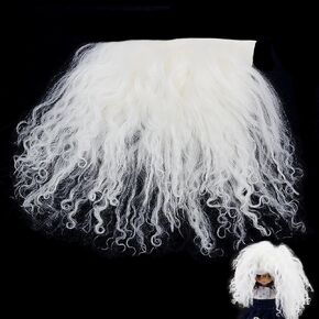 arricraft Doll Hair Wefts, White Wool Doll Wig Hair Handmade Hair Replacement Wig Perfect Curly Hair Wig for DIY Girls BJD Makings Accessories 5.5x9.45x0.12 Inch