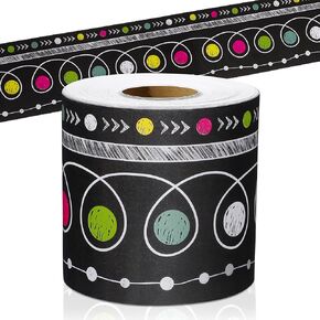 Straight Rolled Trim Border Bulletin Board Decor Colorful Classroom Bulletin Board Border Polka Dots Trim for School Teacher Wall Chalkboard Classroom Decorations(69 ft)