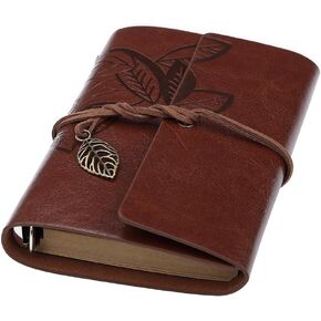 BEYONG Leather Journal Notebook, Daily Diary Gifts for Women Men (Brown, 5"x7.2")