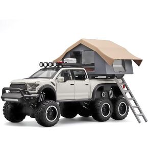 Toy Trucks for Boys Age 4-7,Trucks for Kids F150 Diecast Truck,Model F150 Pickup Truck with Sightseeing Cabin,Pull Back Cars with Light and Sound,Trucks for Kids Ages 4-8（Blue）