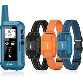 Jugbow Dog Training Collar for 3 Dogs- 4200FT Training Collars with Remote for 5-120 lb Large Medium Small Dogs, Rechargeable Waterproof IPX8 E Collars for Dogs