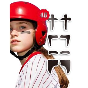 48 Pairs Eye Black Stickers for Kids, Sports Eye Strips Baseball Football Softball Face Eyeblack Stickers for Sport Game Day Themed Birthday Party Supplies (Mixed5)