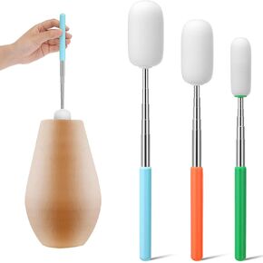 Amylove 3 Pcs Telescoping Sponge Stick for Pottery 27 Inches Long Detachable Pottery Sponges for Removing Excess Water, Shaping Tall/Narrow Vessels and Cleaning