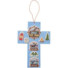 Fun Express Great North VBS Cross Sign Foam Craft Kit - Perfect for Vacation Bible School Religious Events and Church Activities - Easy-to-Use Colorful Foam Craft Promotes Creativity - 12 Pieces