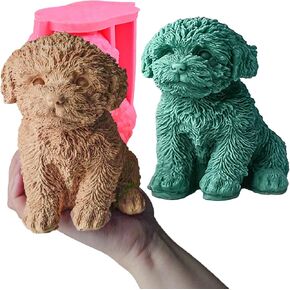 Large Puppy Silicone Mold, Cute Dog Resin Candle Molds, 3D Animal Fondant Chocolate Cake Decorating Mold, Creative Dog Candle Soap Wax Epoxy Concrete Mold DIY Art Craft Dessert Home Decor