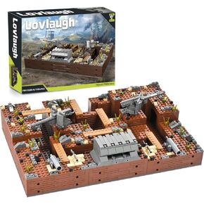 WW2 Military Trench Fortress Building Set（1350 pcs）Military Bunker Model Kit with Medical Room, Armory, Anti-Aircraft Gun&Ground Fortress for Adults&Kids, STEM Creative Play, Combat Display Collection
