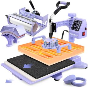 Whubefy Heat Press Machine for T Shirts 15x15 with 30OZ Tumbler Press 8 in 1 Slide Out & Swing Away Digital Heat Transfer with 3 Pre-Set Modes & Counting Function for Bulk Press Hat Cap Mug Plate