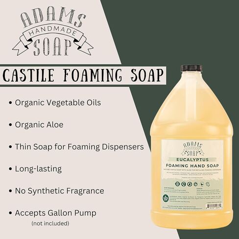 Adams Handmade Soap Liquid Foaming Soap 1 Gal - Eucalyptus Spearmint in Kuwait
