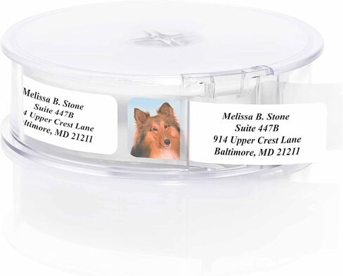 Modern Dogs Rolled Address Labels/Roll of 250 Personalized Return Address Labels/Designer Return Address Stickers in Elegant Plastic Dispenser in Kuwait