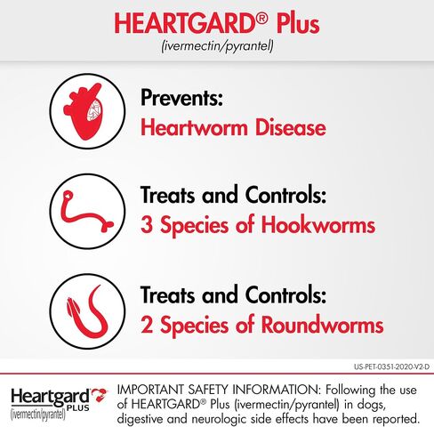 Heartgard® Plus (Idermectin/Pyrantel) مضغ البيئة الحقيقية للكلاب التي يصل إلى 25 رطلاً (الصندوق الأزرق) 6 أشهر من المضغ (أمراض القشرة الوقائية) in Saudi Arabia