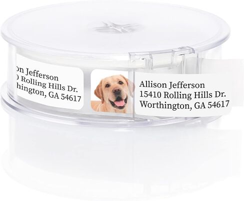 Modern Dogs Rolled Address Labels/Roll of 250 Personalized Return Address Labels/Designer Return Address Stickers in Elegant Plastic Dispenser in Kuwait