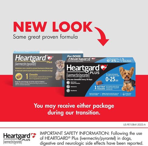 Heartgard® Plus (Idermectin/Pyrantel) مضغ البيئة الحقيقية للكلاب التي يصل إلى 25 رطلاً (الصندوق الأزرق) 6 أشهر من المضغ (أمراض القشرة الوقائية) in Saudi Arabia
