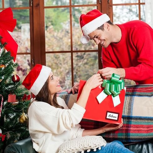 Whaline 240Pcs Christmas Name Tag Stickers Buffalo Plaid Gift Labels 3 Colors Xmas Paper Gift Tag Sticker Self-Adhesive for Winter Holiday Birthday Wrap Decor, 2 x 3 in in Saudi Arabia