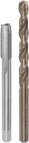 uxcell Tap & Bit Sets, M5 x 0.5 H2 Left Hand Straight Flute Machine Thread Milling Tap, 4.5mm M35 Cobalt High Speed Steel (HSS-CO) Twist Drill Bit in Saudi Arabia