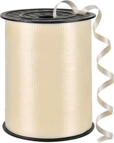 Milky White Ribbon,500 Yard Curling Ribbonor Crafts, Balloon String, 3/16" Ribbon for Gift Wrapping, Florist Flower White-1530 (1 Roll) in Saudi Arabia