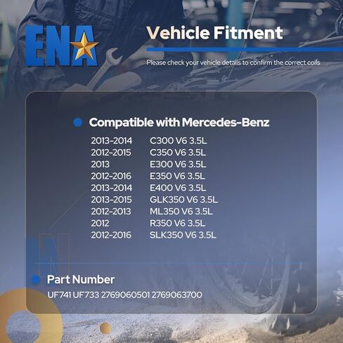 مجموعة ملفات الإشعال ENA المكونة من 8 قطع متوافقة مع مرسيدس بنز CL550 CL63 AMG CLS550 CLS63 AMG E550 E63 AMG G63 AMG GL63 AMG SL550 SLK55AMG لاستبدال UF733 UF741 in Kuwait