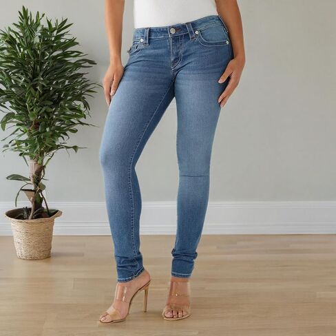 True Religion Women's Stella Low Rise Flap Skinny Fit Jean, Medium Techno Wash, 31 in Saudi Arabia