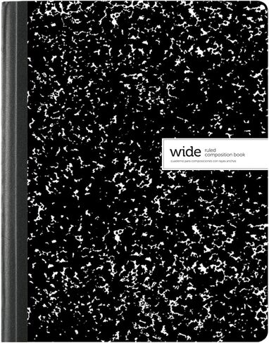 Office Depot® Brand Composition Books, 7-1/2" x 9-3/4", Wide Ruled, 100 Sheets, Black/White, Pack Of 12 Notebooks in Saudi Arabia