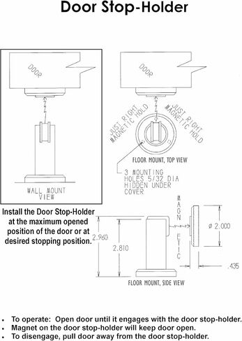FPL Modern Door Stop/Holder and Magnetic Catch - Black in Saudi Arabia