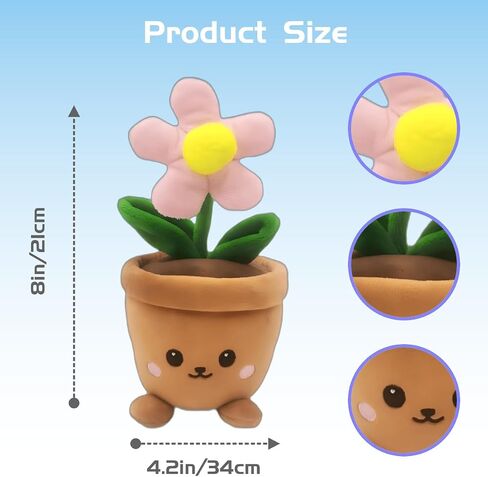Stuffed Plant Plush Toy, Happy Face Flower Plushies Plant Pillow Decorationr with Natural Scent, Adorable Stuffed Flower for Christmas Horror Plush Halloween(2 Yellow Fowers) in Saudi Arabia