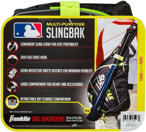 Franklin Sports MLB Slingbak Compact Baseball Bag – Youth and T-Ball Equipment Carry Bag in Saudi Arabia