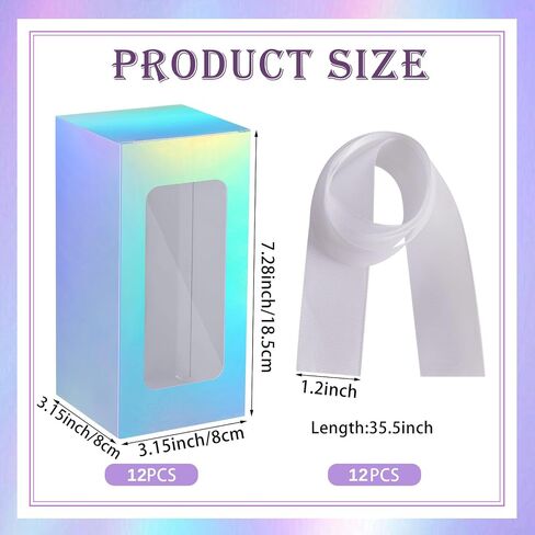 Fulmoon 12 Sets Sublimation Glass Cup Boxes Thank You Glass Bottle Boxes with Ribbon Gift Wrap Gaine for Birthday Wedding Party Shipping Blanks Sublimation Gift Wrapping(Coquette Pink) in Saudi Arabia