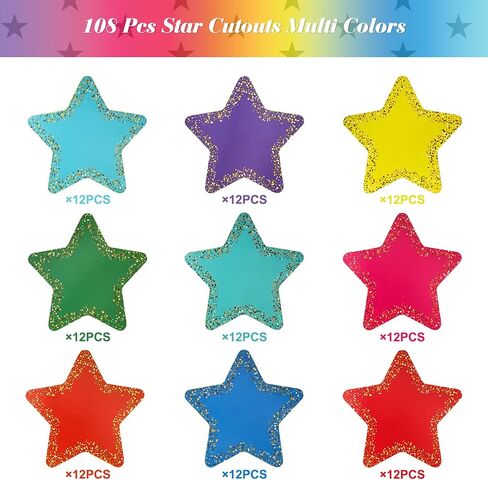 108 PCS COLLUTUL PAPER STAR CATOUTS for Bulletin Board Office DIY Classs Classroom Decor in Saudi Arabia
