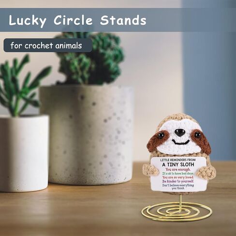 QingVoTool Crochet Doll Stands 2Pcs, Stuffed Animal Display Stands, Metal Amigurumi Crochet Display Stands for Emotional Support Positive Crochet Animals Potato Turtle Motivational Desk Decor, Gold in Kuwait