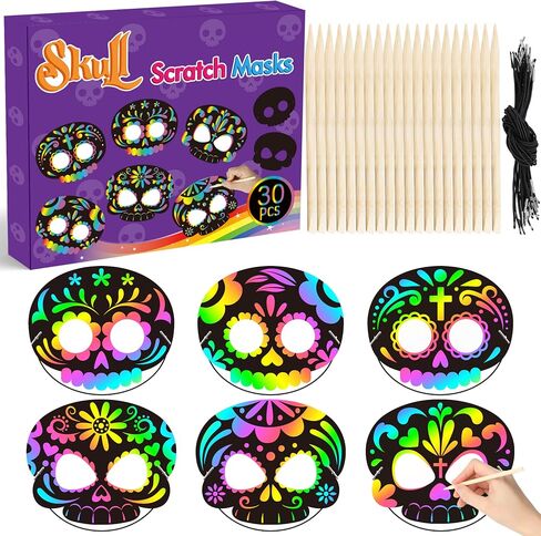 Watinc 30pcs Dinosaur Scratch Mask Gift مجموعة للأطفال ، وبطاقات Diy Dino Magic Scratch ، وصنع مجموعة Craft الخاصة بك لفضلات حفلات عيد الميلاد ، ومشروع فن النشاط المدرسي في الفصل الدراسي. in Saudi Arabia