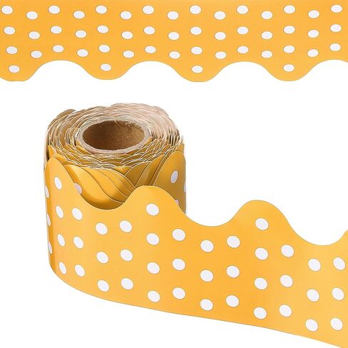PATIKIL Dots Bulletin Board Border, 33 Feet Poster Chalkboard Cork Decoration Trim Scalloped Borders Wall Decor for Classroom Office Locker, Burgundy in Saudi Arabia