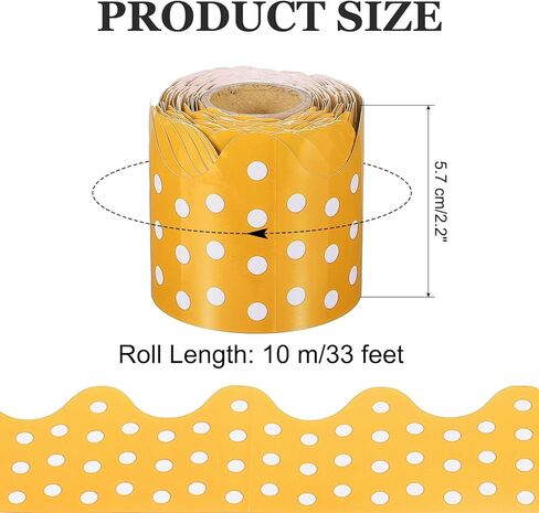 PATIKIL Dots Bulletin Board Border, 33 Feet Poster Chalkboard Cork Decoration Trim Scalloped Borders Wall Decor for Classroom Office Locker, Burgundy in Saudi Arabia