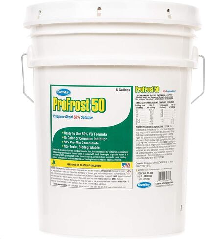 ComStar ProFrost 40, Propylene Glycol Anti-Freeze, Does Not Contain Any Color Or Inhibitor, Prediluted to 40%, Ready to Use Formula, 40% Propylene Glycol, Made in USA, 5 Gallon (35-842) in Saudi Arabia