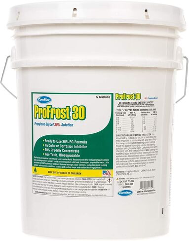ComStar ProFrost 40, Propylene Glycol Anti-Freeze, Does Not Contain Any Color Or Inhibitor, Prediluted to 40%, Ready to Use Formula, 40% Propylene Glycol, Made in USA, 5 Gallon (35-842) in Saudi Arabia