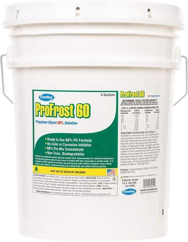 ComStar ProFrost 40, Propylene Glycol Anti-Freeze, Does Not Contain Any Color Or Inhibitor, Prediluted to 40%, Ready to Use Formula, 40% Propylene Glycol, Made in USA, 5 Gallon (35-842) in Saudi Arabia