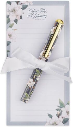 Christian Art Gifts Magnetic Notepad Set with Pen for Women: Blessed - Inspirational Scripture for Shopping Lists, Memos, Reminders, 70 Lined Tear-off Sheets, Teal & Pink in Kuwait